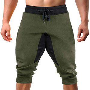 NEW Men Jogger Shorts Ankle Capri Summer Casual